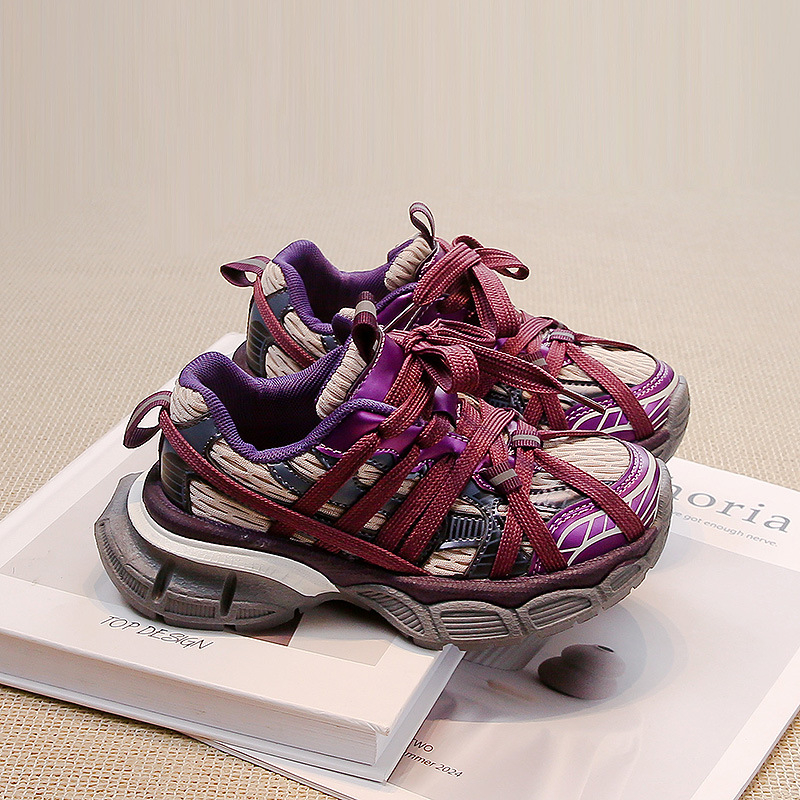 Pantofi sport unisex pentru copii în stil Dad Shoes - partea superioară din piele de vită cu două straturi, talpă din cauciuc, potriviți pentru primăvară, vară și toamnă, ușori și comozi