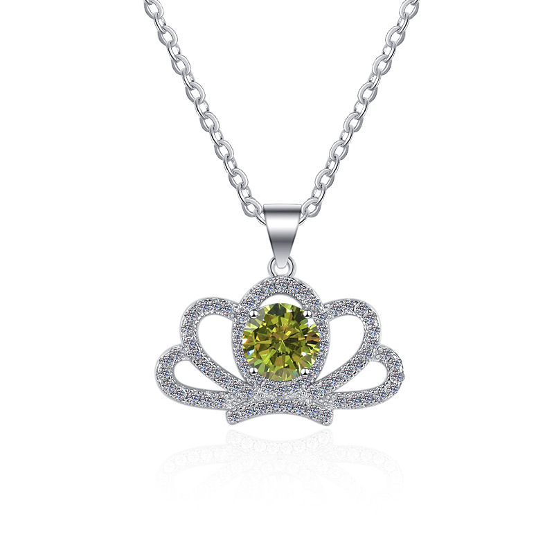 Colier în stil coroană din argint 925 cu pandantiv, lanț O, 3 g, marcă Ha Shi Qi, origine Shanwei