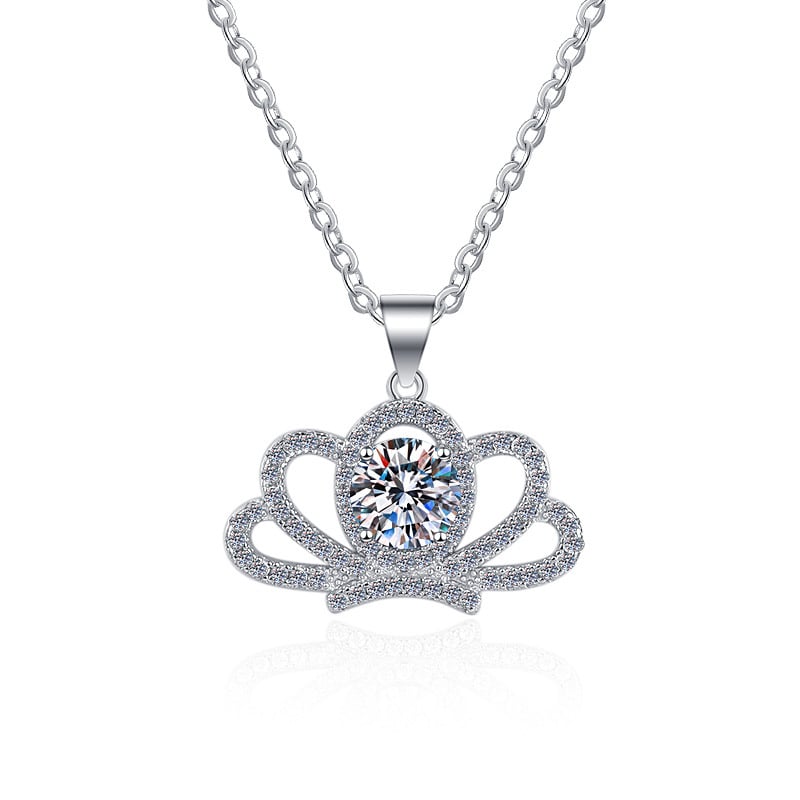 Colier în stil coroană din argint 925 cu pandantiv, lanț O, 3 g, marcă Ha Shi Qi, origine Shanwei