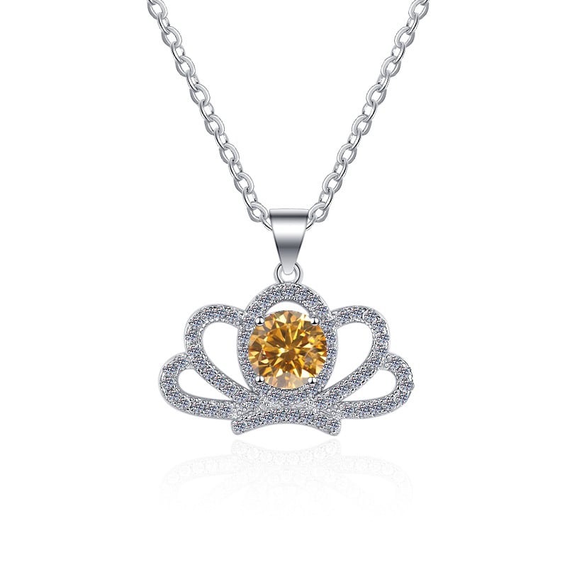 Colier în stil coroană din argint 925 cu pandantiv, lanț O, 3 g, marcă Ha Shi Qi, origine Shanwei