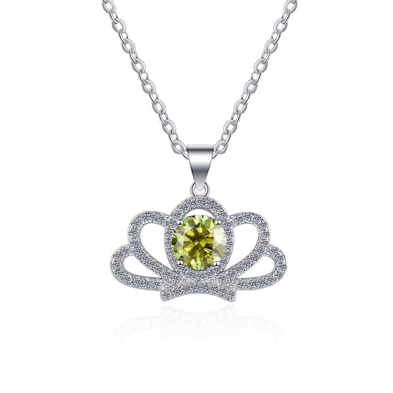 Colier în stil coroană din argint 925 cu pandantiv, lanț O, 3 g, marcă Ha Shi Qi, origine Shanwei