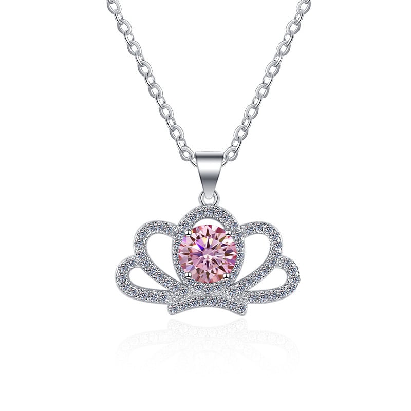 Colier în stil coroană din argint 925 cu pandantiv, lanț O, 3 g, marcă Ha Shi Qi, origine Shanwei