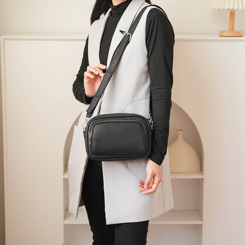 PU crossbody kvadratna torbica sa zipom, poliester podloga, s jednim ramenskim remenom