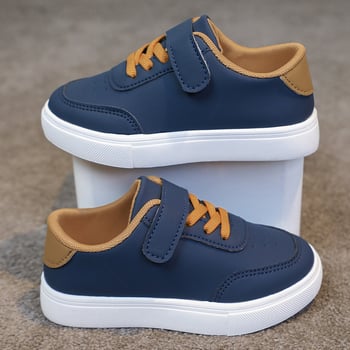 Dječje niske tenisice s Velcro kopčom, unisex, korejskog stila, gornji dio od umjetne kože, gumasta potplata, mrežasti unutarnji dio (umjetna koža; gumasta potplata; Velcro; niski vrh; mrežasti unutarnji dio)