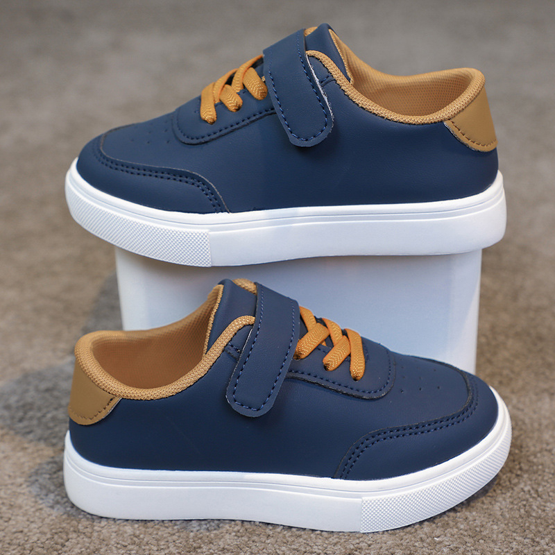 Dječje niske tenisice s Velcro kopčom, unisex, korejskog stila, gornji dio od umjetne kože, gumasta potplata, mrežasti unutarnji dio (umjetna koža; gumasta potplata; Velcro; niski vrh; mrežasti unutarnji dio)