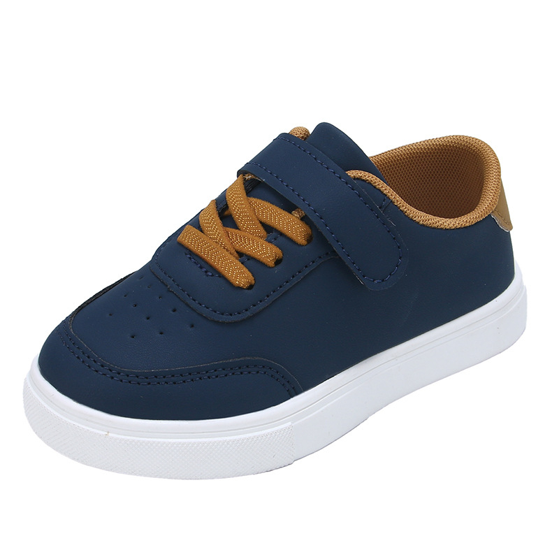 Dječje niske tenisice s Velcro kopčom, unisex, korejskog stila, gornji dio od umjetne kože, gumasta potplata, mrežasti unutarnji dio (umjetna koža; gumasta potplata; Velcro; niski vrh; mrežasti unutarnji dio)