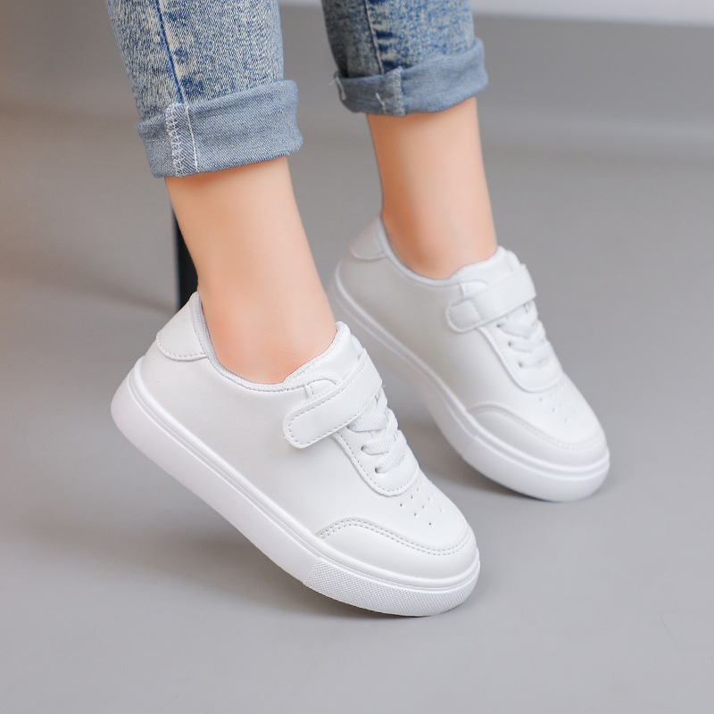 Dječje niske tenisice s Velcro kopčom, unisex, korejskog stila, gornji dio od umjetne kože, gumasta potplata, mrežasti unutarnji dio (umjetna koža; gumasta potplata; Velcro; niski vrh; mrežasti unutarnji dio)