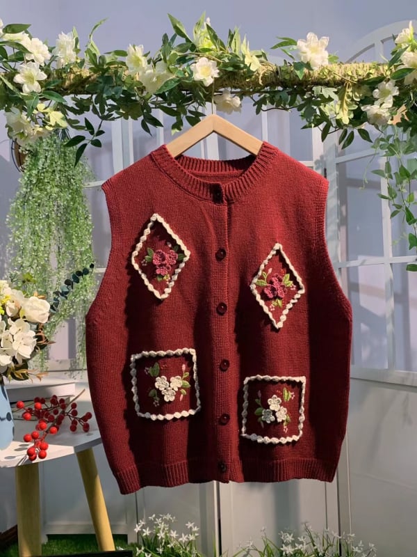 Γυναικείο γιλέκο από βαμβάκι σε δασικό στυλ, φαρδιά γραμμή, στρογγυλό λαιμό, 50–70% περιεκτικότητα βασικού υφάσματος