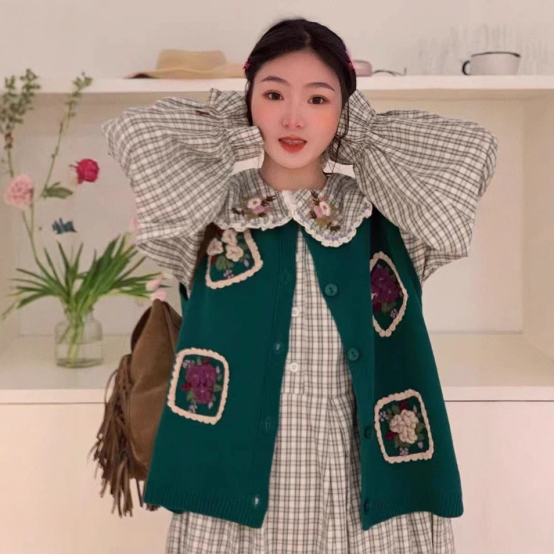 Γυναικείο γιλέκο από βαμβάκι σε δασικό στυλ, φαρδιά γραμμή, στρογγυλό λαιμό, 50–70% περιεκτικότητα βασικού υφάσματος