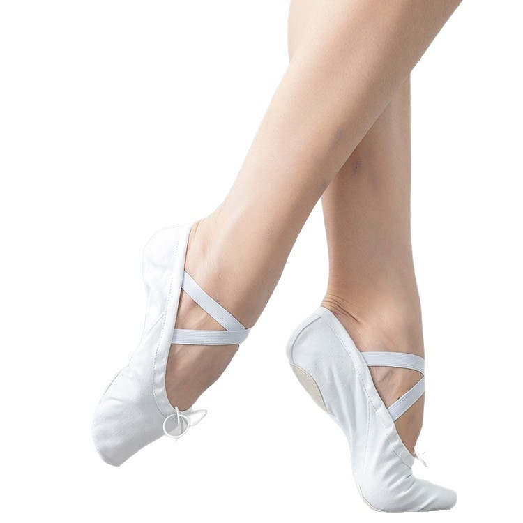 Παιδικά παπούτσια χορού – Καμβά στην επάνω επιφάνεια, Δερμάτινη σόλα, για Μπαλέτο, Μοντέρνο και Τετράγωνο Χορό
