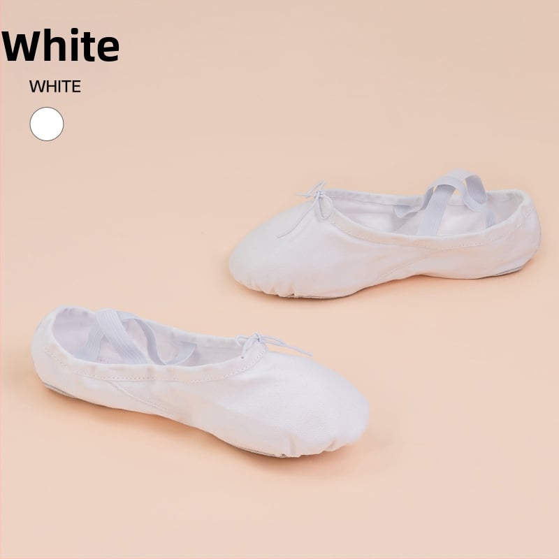Παιδικά παπούτσια χορού – Καμβά στην επάνω επιφάνεια, Δερμάτινη σόλα, για Μπαλέτο, Μοντέρνο και Τετράγωνο Χορό