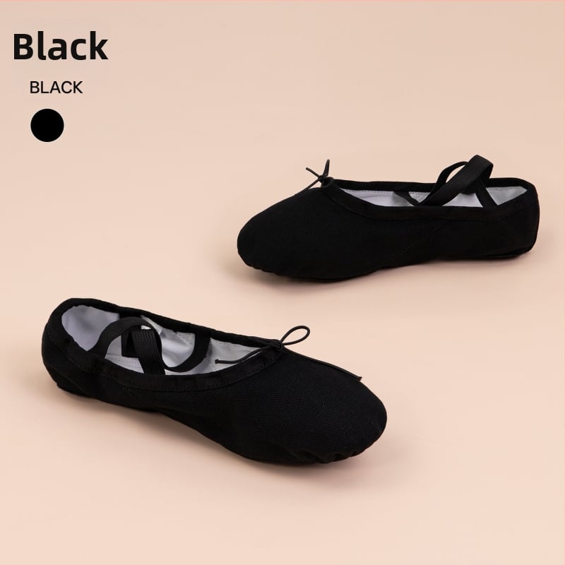 Παιδικά παπούτσια χορού – Καμβά στην επάνω επιφάνεια, Δερμάτινη σόλα, για Μπαλέτο, Μοντέρνο και Τετράγωνο Χορό