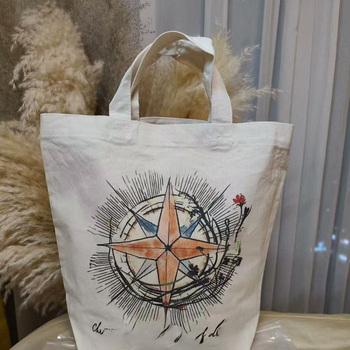 Torba tote od platna Sun Moon and Stars serije – gradski minimalizam, najlonska podstava, vertikalni kvadratni oblik, džep za prijenosno računalo i džep za kameru