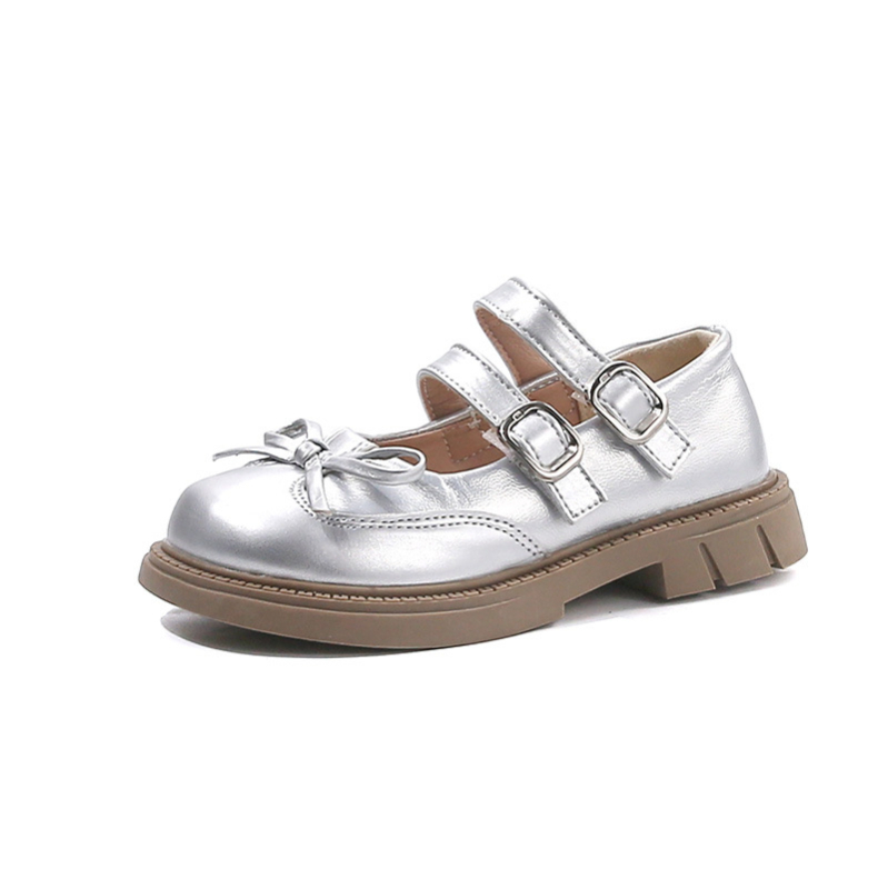 Dječje cipele za princeze, djevojčice, jesen 2025, novi model s mašnicom, mekanim đonom, protukliznom potplatom, casual princeza stil, PU gornji dio, gumena podloga, Velcro zatvarač, za djecu 4–12 godina