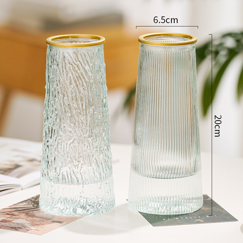 Γυάλινο βάζο Half Moon Bay με μπαμπού σε υδάτινη καλλιέργεια και κρίνο – διακόσμηση σαλονιού σε σκανδιναβικό στυλ με αποξηραμένα λουλούδια