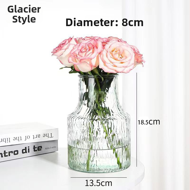 Γυάλινο βάζο Half Moon Bay με μπαμπού σε υδάτινη καλλιέργεια και κρίνο – διακόσμηση σαλονιού σε σκανδιναβικό στυλ με αποξηραμένα λουλούδια