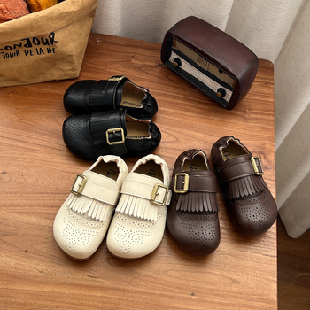 Dječje cipele za princeze s Velcro zatvaračem, gumom na potplat, retro britanski stil, za proljeće i jesen, dobi 4–12 godina
