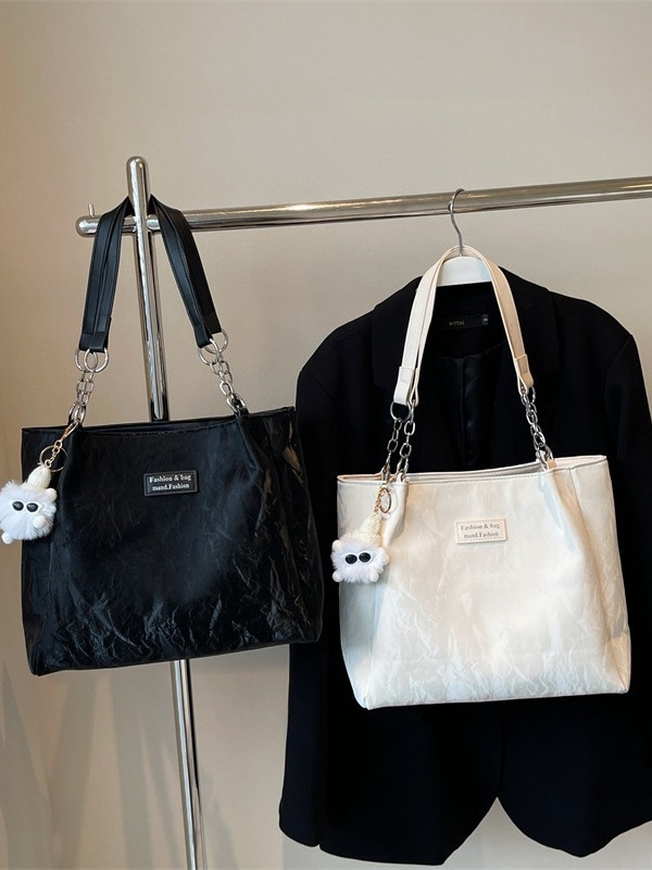 Ženska tote torba, PU materijal, urbani minimalistički stil, horizontalna kvadratna silueta, zatvarač