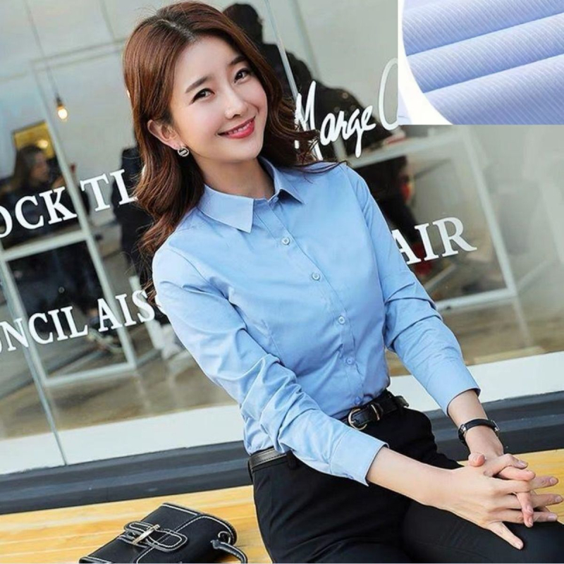 Košulja od poliester-pamuka s twill uzorkom, polo ovratnik, dugi rukavi, uski kroj, profesionalna radna odjeća