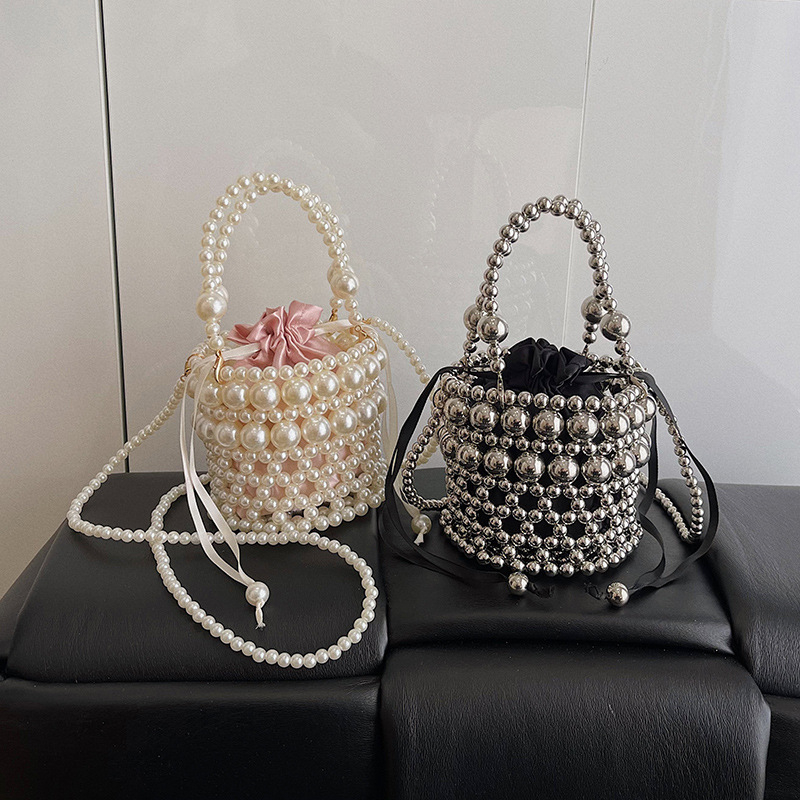 HAONNA bucket bag, gradski minimalistički stil, perlatni materijal, zatvaranje špagom