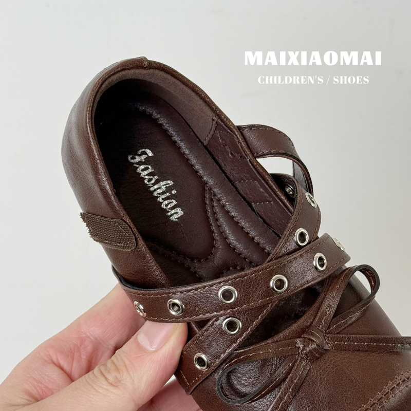 Mai Xiao Mai Pantofi pentru copii din Microfibră - Închidere Velcro, Talpă de Cauciuc Antiderapantă, Partea superioară din Microfibră, Primăvara 2026, Stil Coreean