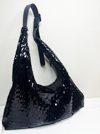 Tote torba sa sequinima, gradski stil, PU materijal, horizontalni kvadratni oblik, zatvarač