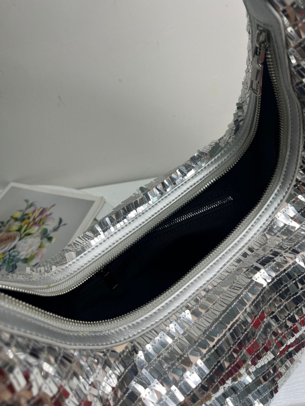 Tote torba sa sequinima, gradski stil, PU materijal, horizontalni kvadratni oblik, zatvarač