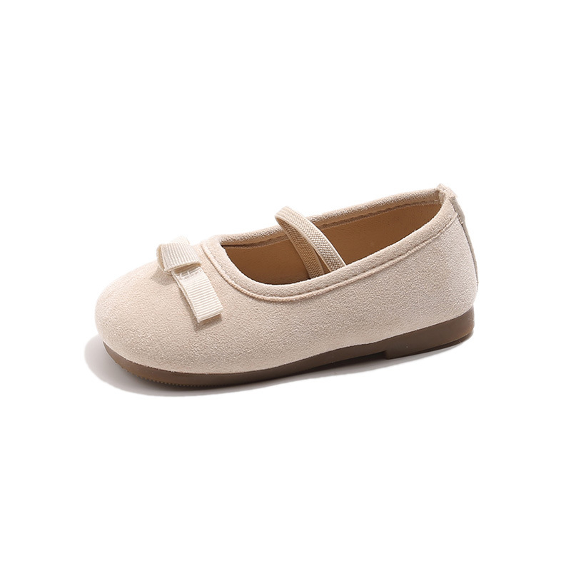 Pantofi de dans pentru fete din PU, cu funda, slip-on, talpă antiderapantă