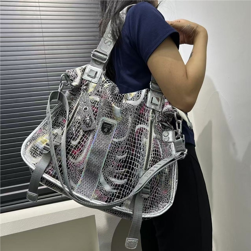 Tote torba s uzorkom zmije, PU koža, street style, veliki kapacitet