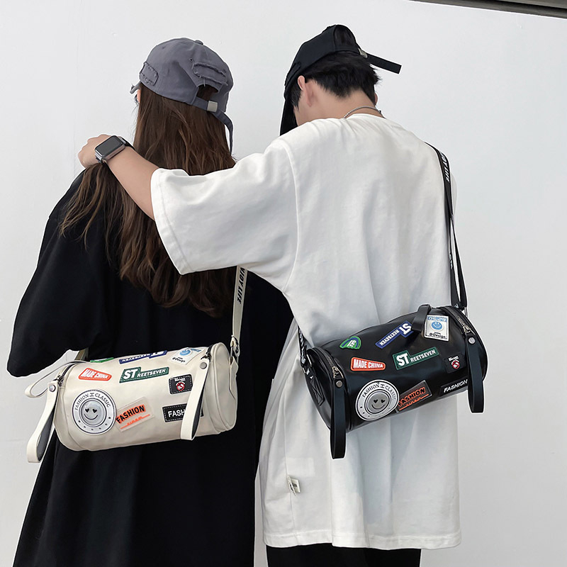 Bucket torba od PU, gradski stil, mala cilindrična torba za rame sa zatvaračem
