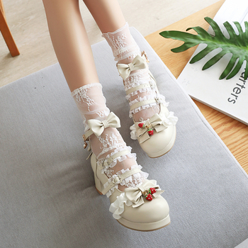 Dječje Lolita cipele, PU gornji dio, okrugli nos, japanski stil, gumeni protuklizni potplat