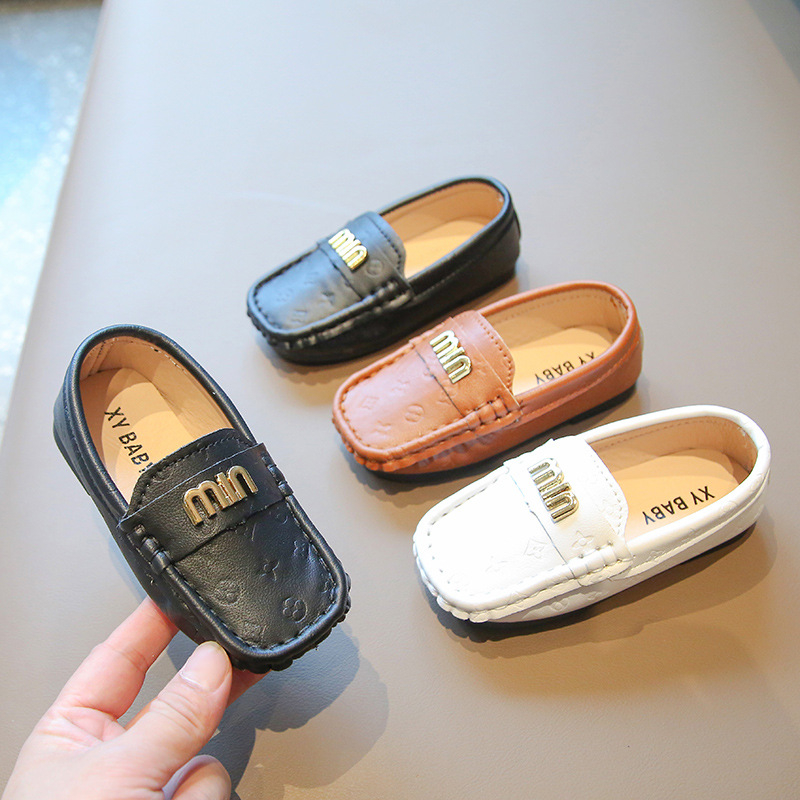 Dječji loafer u korejskom stilu s Velcro kopčom, PU gornji dio, gumena potplata, za dob 4–12 godina