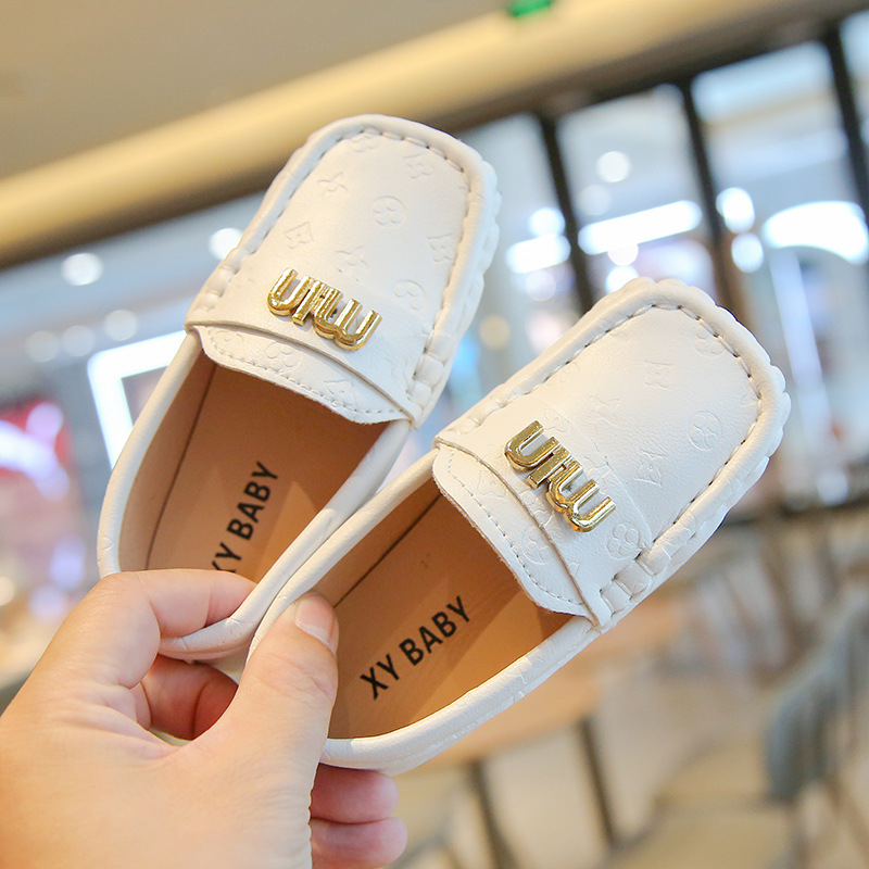 Dječji loafer u korejskom stilu s Velcro kopčom, PU gornji dio, gumena potplata, za dob 4–12 godina