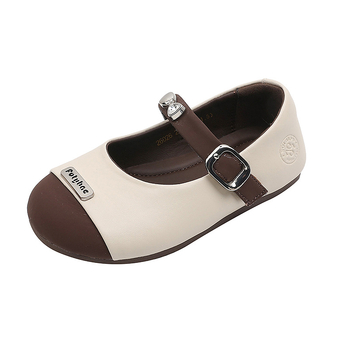 Pantofi de copii din piele pentru fete, stil Prințesă, închidere Velcro, partea Super Fiber, talpă din cauciuc, pentru copii 4–6 ani, primăvară