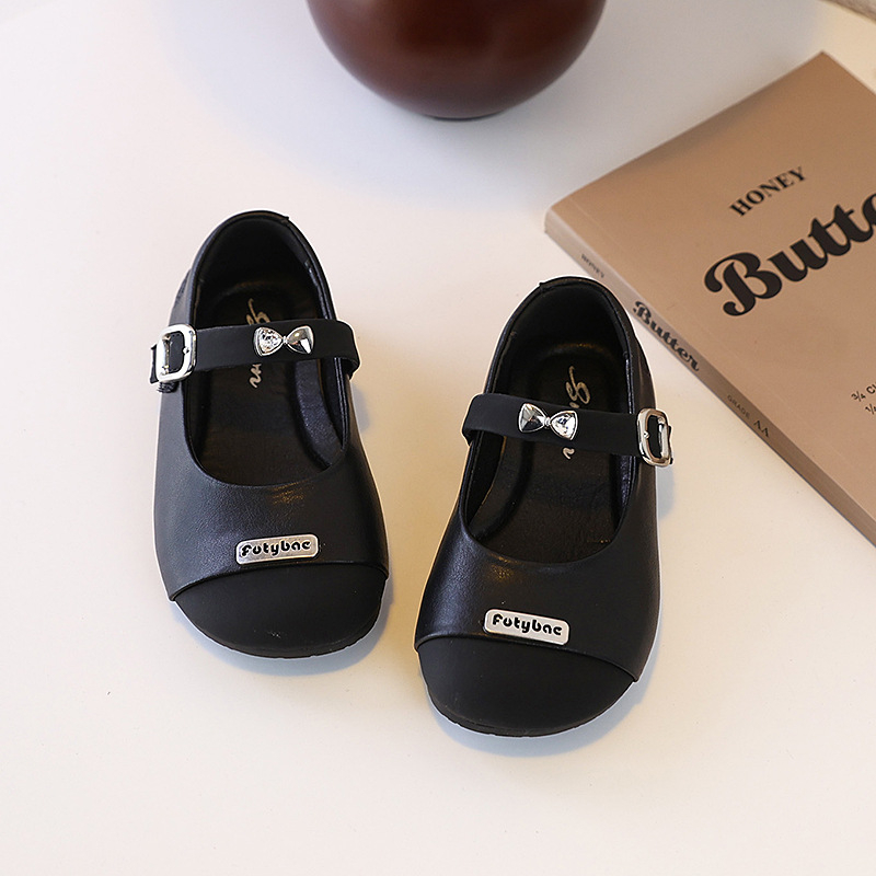 Pantofi de copii din piele pentru fete, stil Prințesă, închidere Velcro, partea Super Fiber, talpă din cauciuc, pentru copii 4–6 ani, primăvară