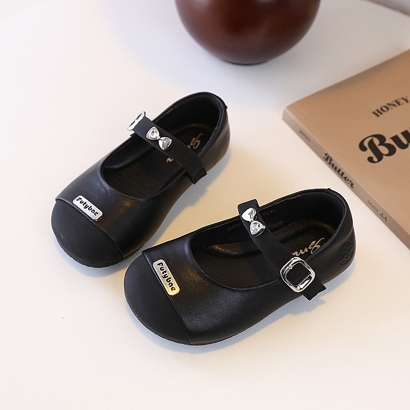 Pantofi de copii din piele pentru fete, stil Prințesă, închidere Velcro, partea Super Fiber, talpă din cauciuc, pentru copii 4–6 ani, primăvară