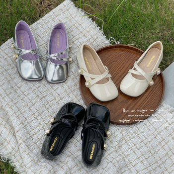 Dječje cipele od PU kože za djevojčice, niski gornji dio, Velcro zatvaranje, korejski stil, prozračna protivklizna gumena potplat