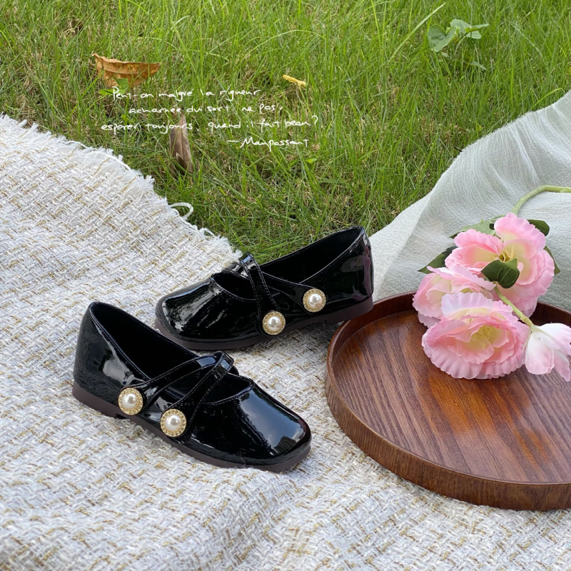 Dječje cipele od PU kože za djevojčice, niski gornji dio, Velcro zatvaranje, korejski stil, prozračna protivklizna gumena potplat
