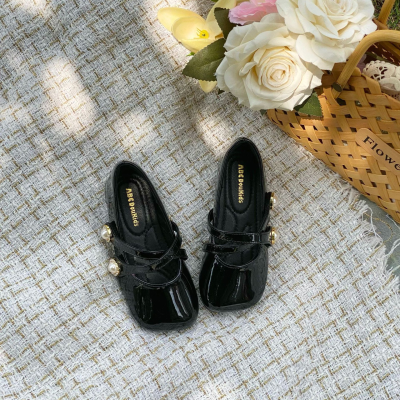 Dječje cipele od PU kože za djevojčice, niski gornji dio, Velcro zatvaranje, korejski stil, prozračna protivklizna gumena potplat
