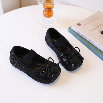 Pantofi Mary Jane pentru fete, cu nod de fluture și strasuri, curea cu un singur braț, din piele sintetică, talpă din cauciuc
