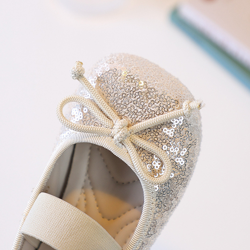 Pantofi Mary Jane pentru fete, cu nod de fluture și strasuri, curea cu un singur braț, din piele sintetică, talpă din cauciuc