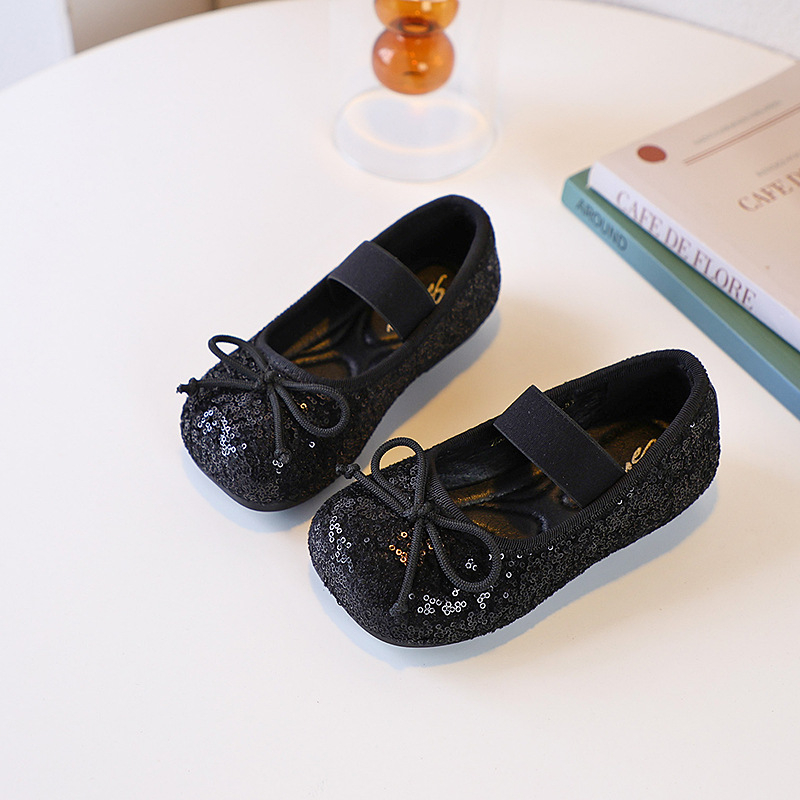 Pantofi Mary Jane pentru fete, cu nod de fluture și strasuri, curea cu un singur braț, din piele sintetică, talpă din cauciuc