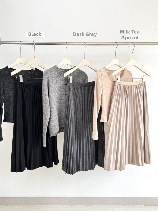 Πλισέ φούστα μακριά, πολυεστέρας, μικροελαστικότητα, λογοτεχνικό ρετρό στυλ