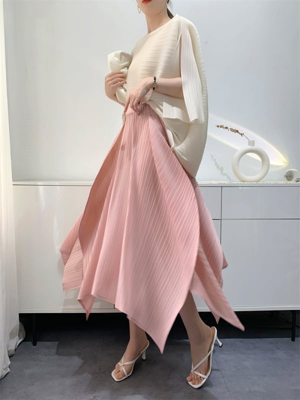 Πλισέ φούστα μίντι - Αστικό στυλ, Υψηλή ελαστικότητα, 95% πολυεστέρας, Φθινόπωρο 2024