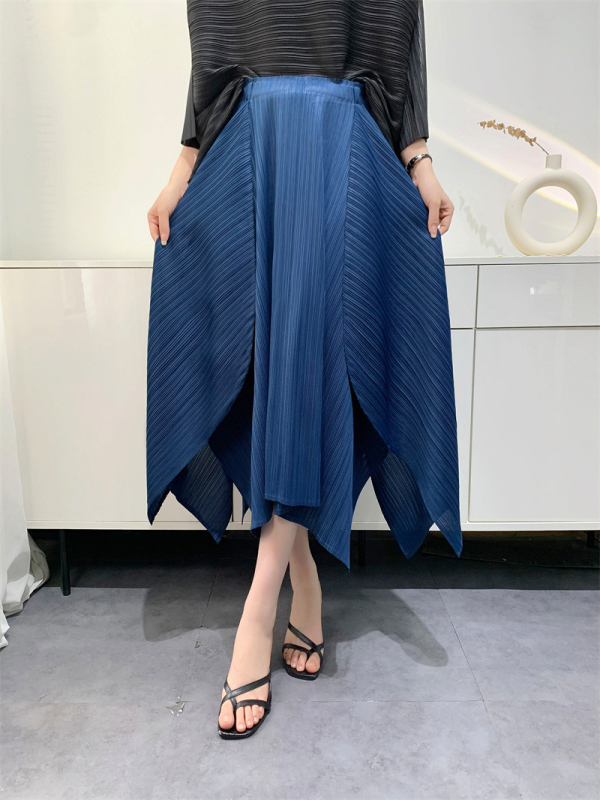 Πλισέ φούστα μίντι - Αστικό στυλ, Υψηλή ελαστικότητα, 95% πολυεστέρας, Φθινόπωρο 2024