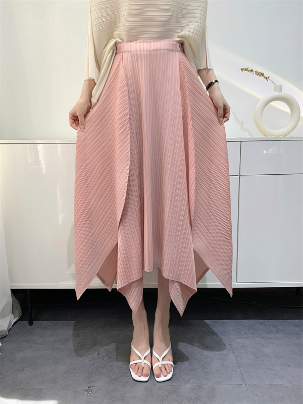 Πλισέ φούστα μίντι - Αστικό στυλ, Υψηλή ελαστικότητα, 95% πολυεστέρας, Φθινόπωρο 2024