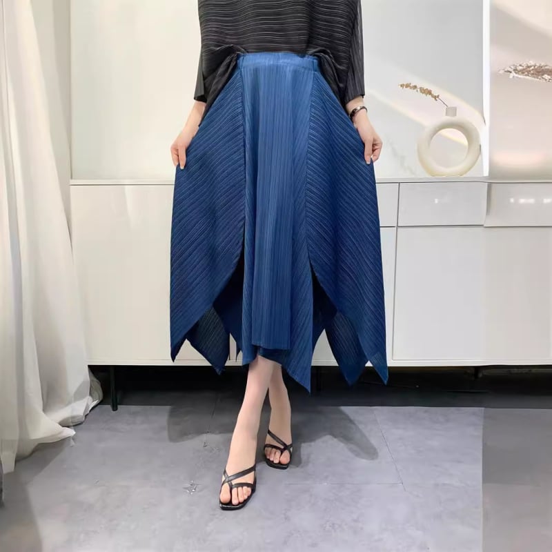 Πλισέ φούστα μίντι - Αστικό στυλ, Υψηλή ελαστικότητα, 95% πολυεστέρας, Φθινόπωρο 2024