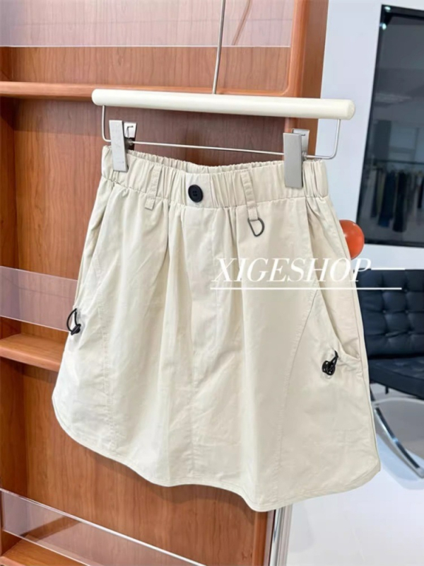 Φούστα Α-γραμμής για γυναίκες, φινίρισμα με πρέσα, πολυεστερικό ύφασμα, περιεκτικότητα πολυεστέρα 50–70%, Άνοιξη 2025, στυλ μετακίνησης/γραφείου