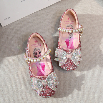 Pantofi Prințesă pentru Fetițe: partea superioară din piele sintetică, închidere Velcro, model desen animat, stil prințesă