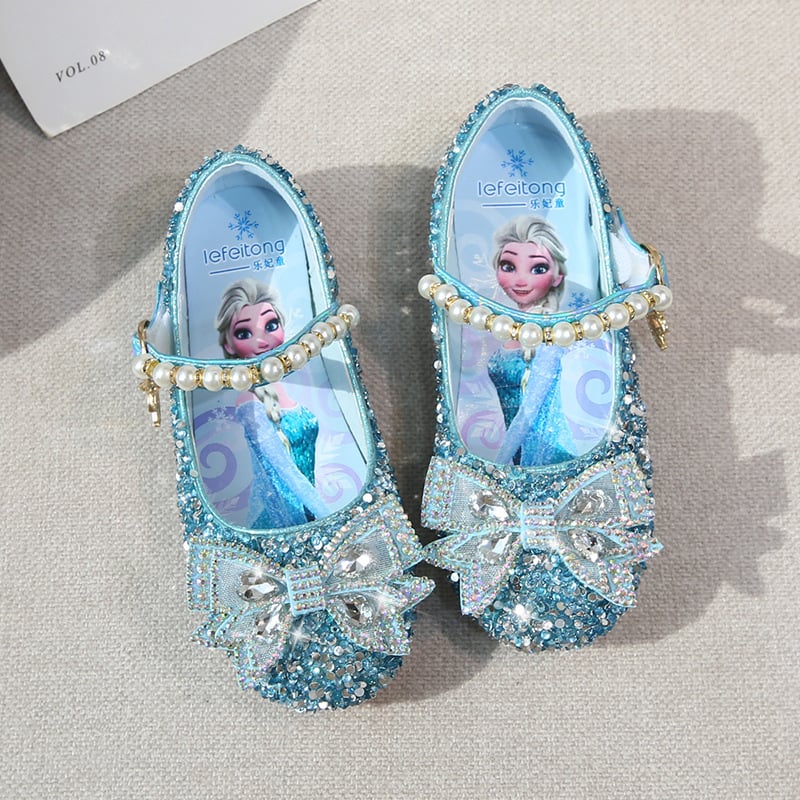 Pantofi Prințesă pentru Fetițe: partea superioară din piele sintetică, închidere Velcro, model desen animat, stil prințesă